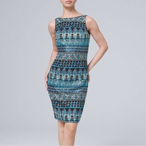 EUC White House Black Market Embroidered Dress Size 0